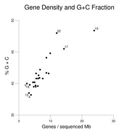 Gene Density and GC Fraction